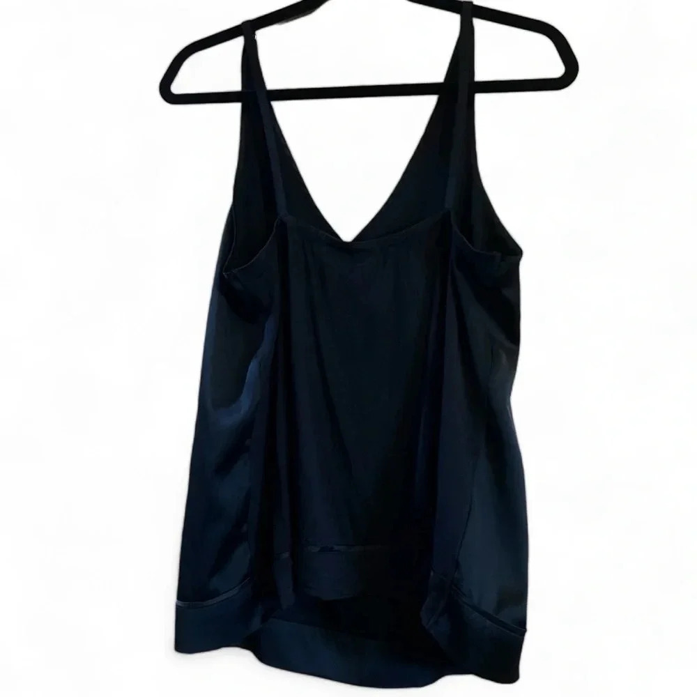 Soma black adjustable strap camisole v-neck tank top w/stretchy back panel small - Picture 2 of 6